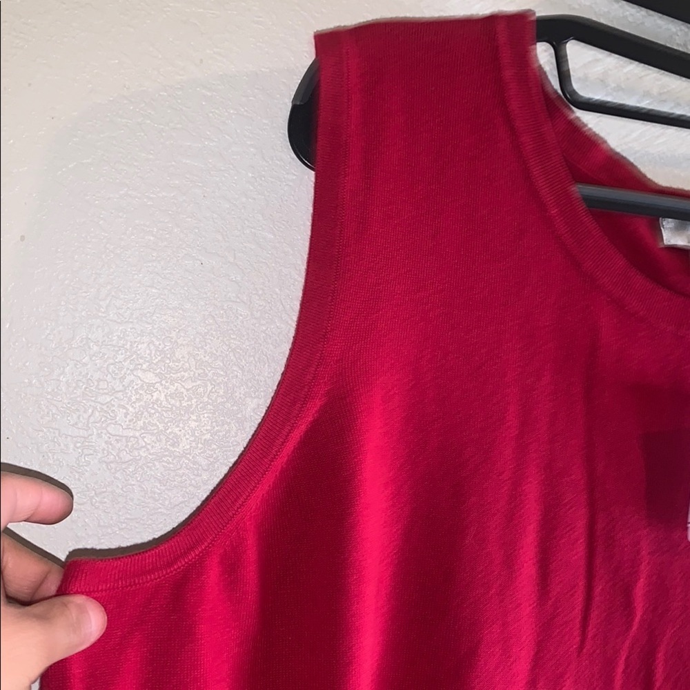 NWT Cj banks  banks Women's Red Sleeveless Top - Picture 6 of 6